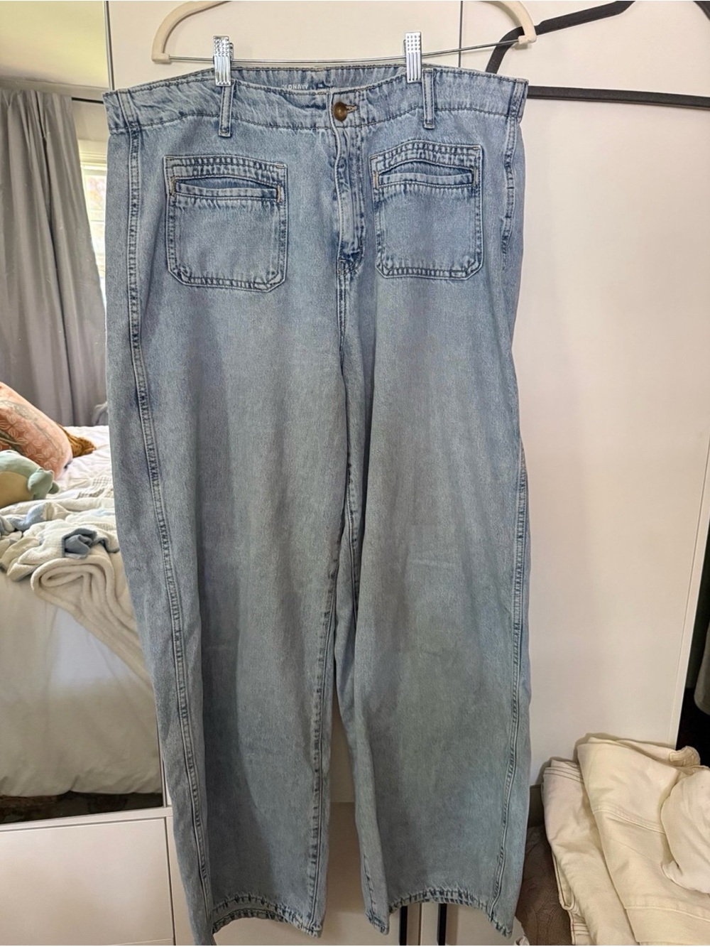 Old Navy High Rise Baggy Wide Leg Jeans 16 Tall Light Wash